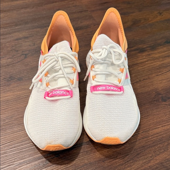 New Balance Women's Cream and Pink Athletic Shoes - Picture 2 of 8
